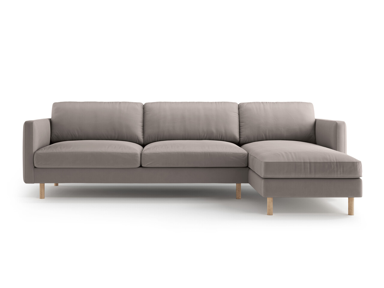 Coltar dreapta 4 locuri, Eden, Micadoni Home, 286x150x90 cm, catifea, gri beton - imagine 6